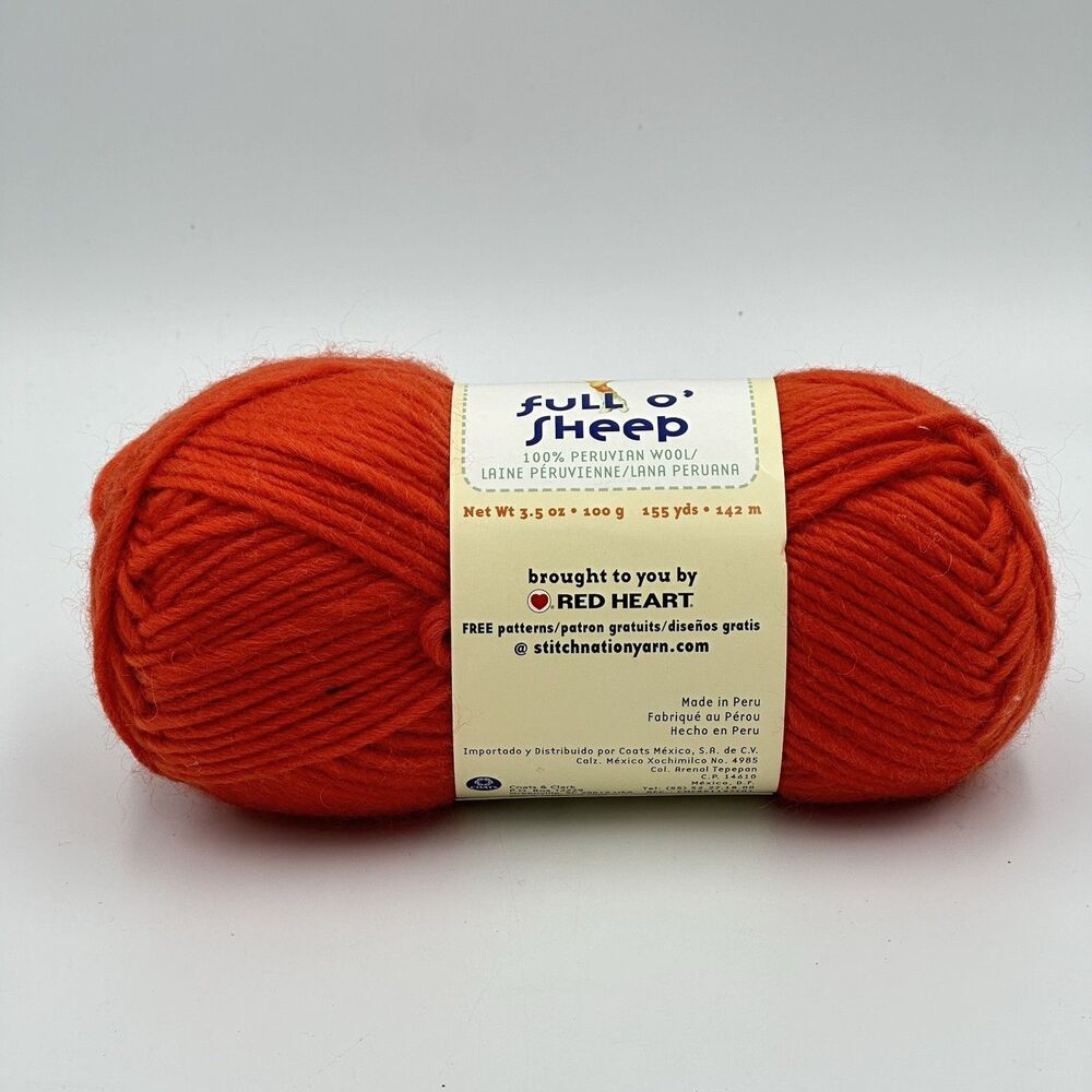 Stitch Nation “FULL O’ SHEEP” Yarn 100% WOOL Partial Skein 2 7/8 Oz “Clementine” - Picture 4 of 7